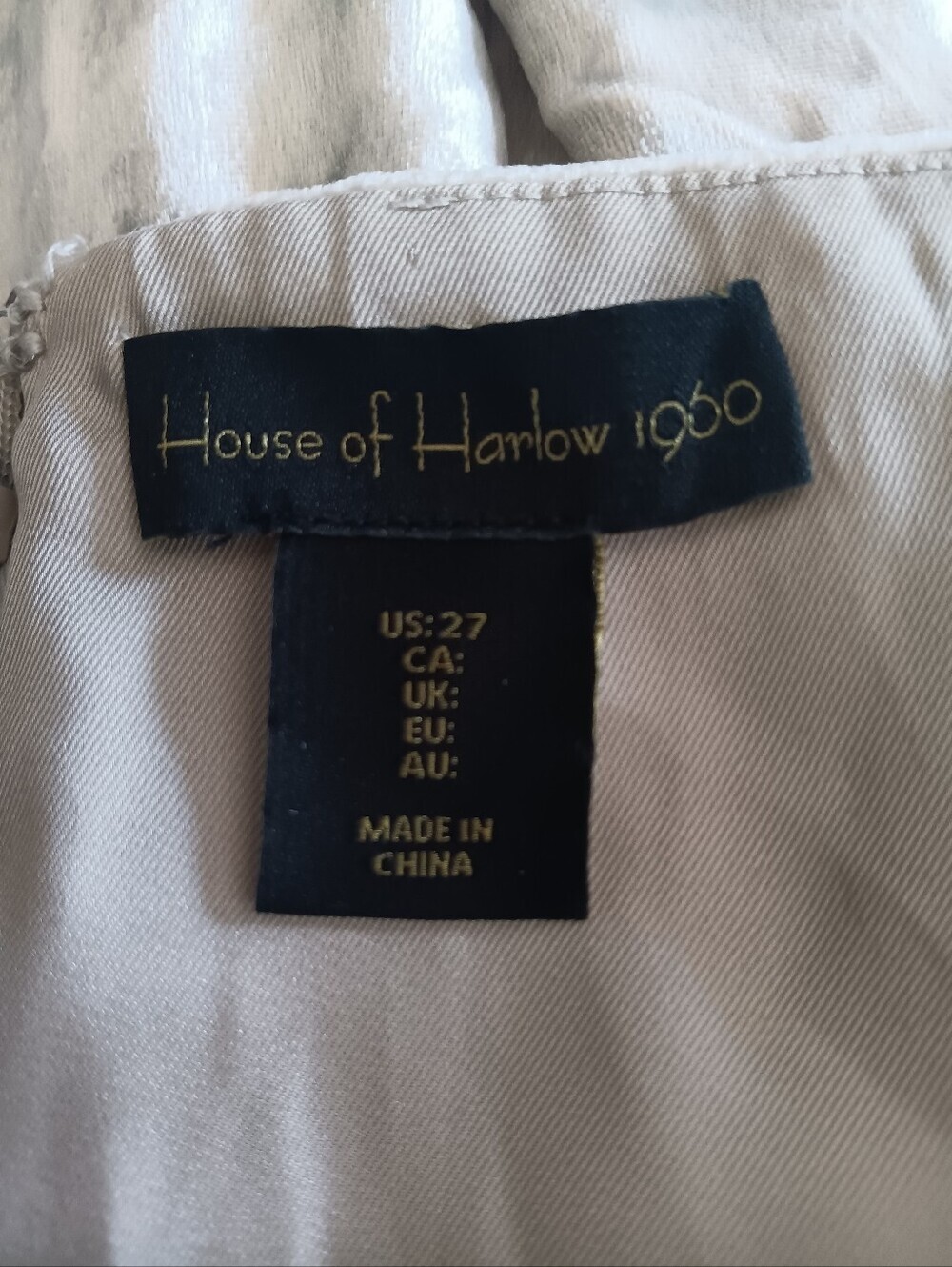 House of Harlow High Rise Velvet A-Line Maxi Champagne Gold Skirt 27 - Picture 5 of 6